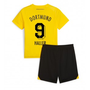 Borussia Dortmund Sebastien Haller #9 Hjemmebanesæt Børn 2023-24 Kort ærmer (+ korte bukser)